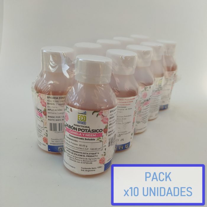 Jabón Potásico con canela y neem (100cc, 500cc) x pack