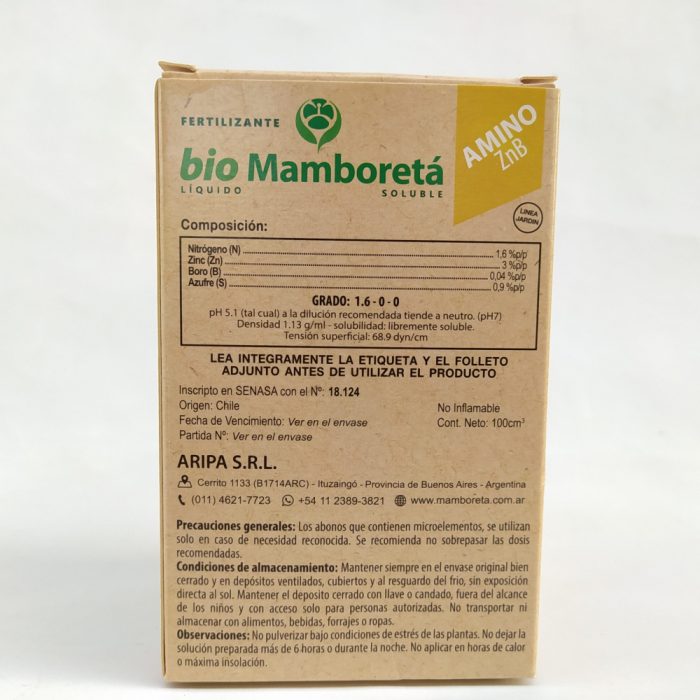 Bioestimulante "Amino ZnB" x100cc - Imagen 2